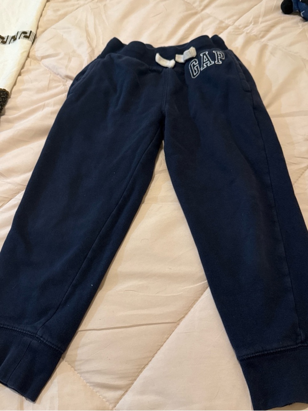 GAP Kids Navy Blue Fleece Joggers with Drawstring
